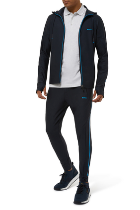 Side-Stripe Tracksuit Bottoms with Contrast Logo